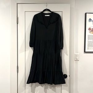 Zara black prairie dress